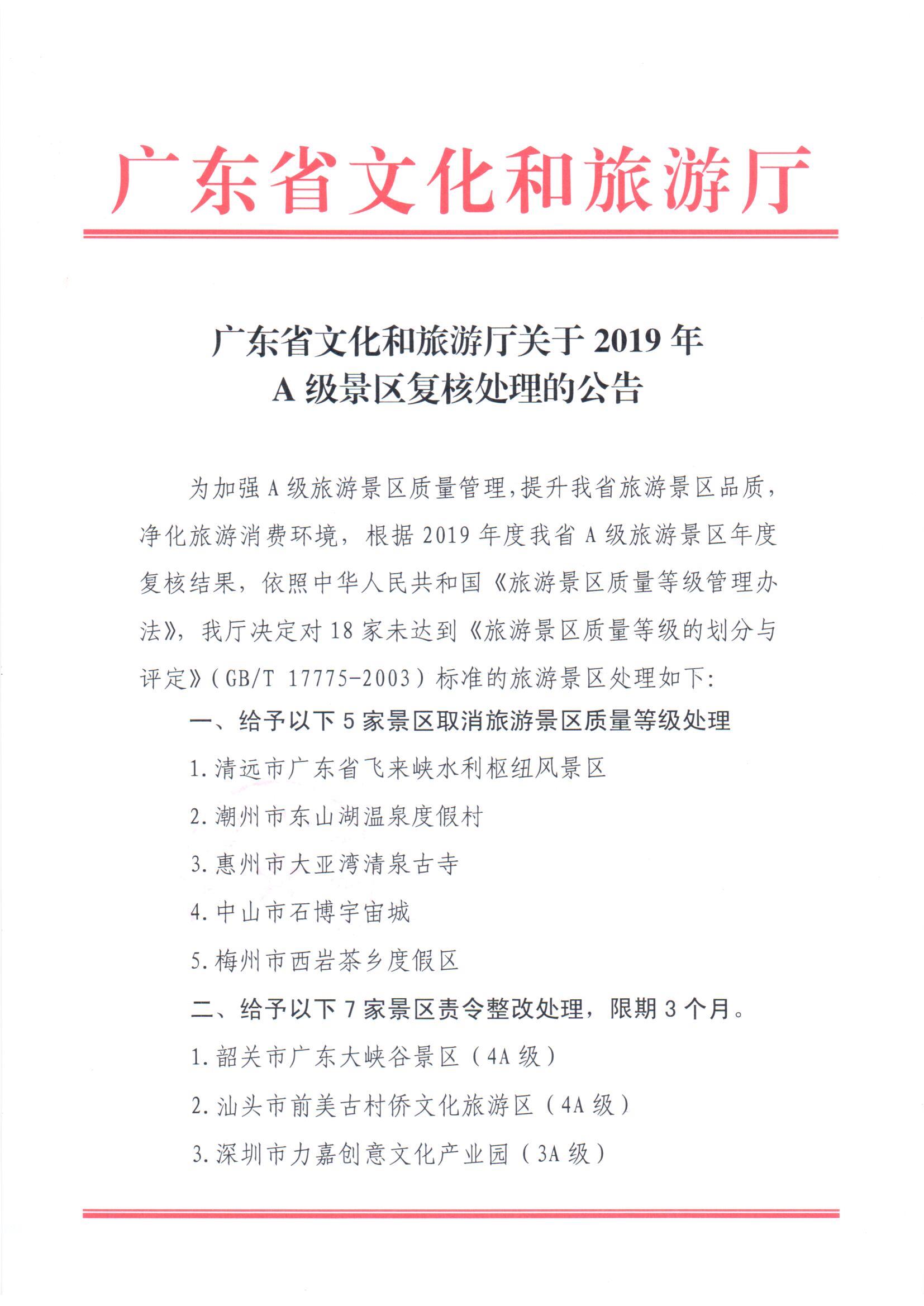 6.广东省文化和旅游厅关于2019年A级景区复核处理的公告_页面_1.jpg
