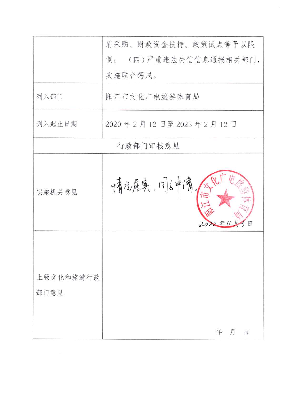 关于拟将阳江市新里程旅行社有限公司和阳江市新黄金假期旅行社有限公司列入广东省旅游市场黑名单的请示(4)_页面_04.jpg