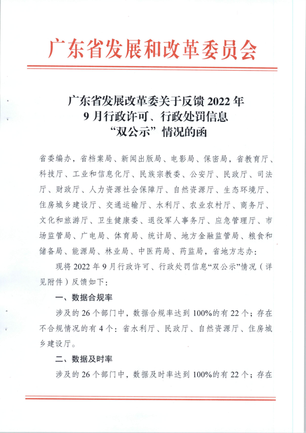 广东省发展改革委关于反馈2022年9月行政许可、行政处罚信息“双公示”情况的函_1.png