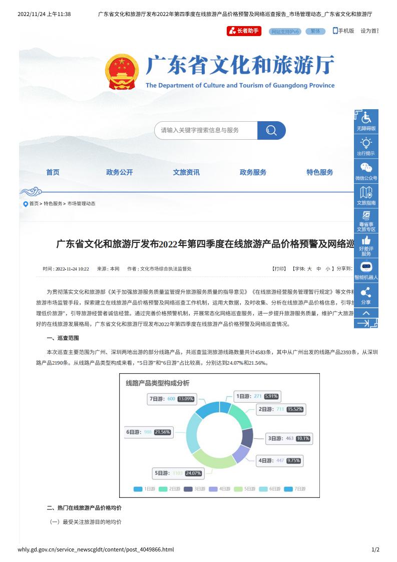 广东省文化和旅游厅发布2022年第四季度在线旅游产品价格预警及网络巡查报告_市场管理动态_广东省文化和旅游厅_00.jpg