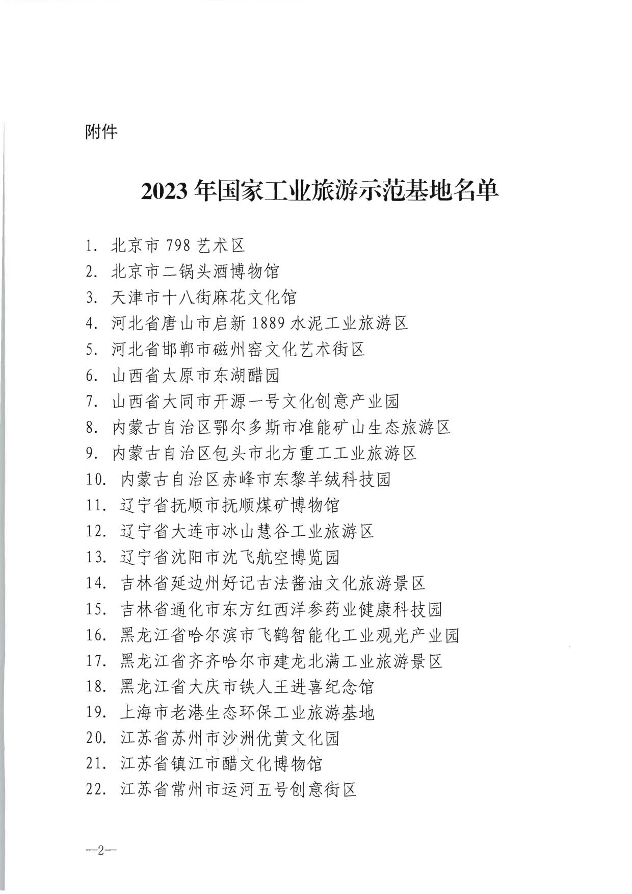 文化和旅游部关于确定北京市798艺术区等69家国家工业旅游示范基地的公告_2.jpg